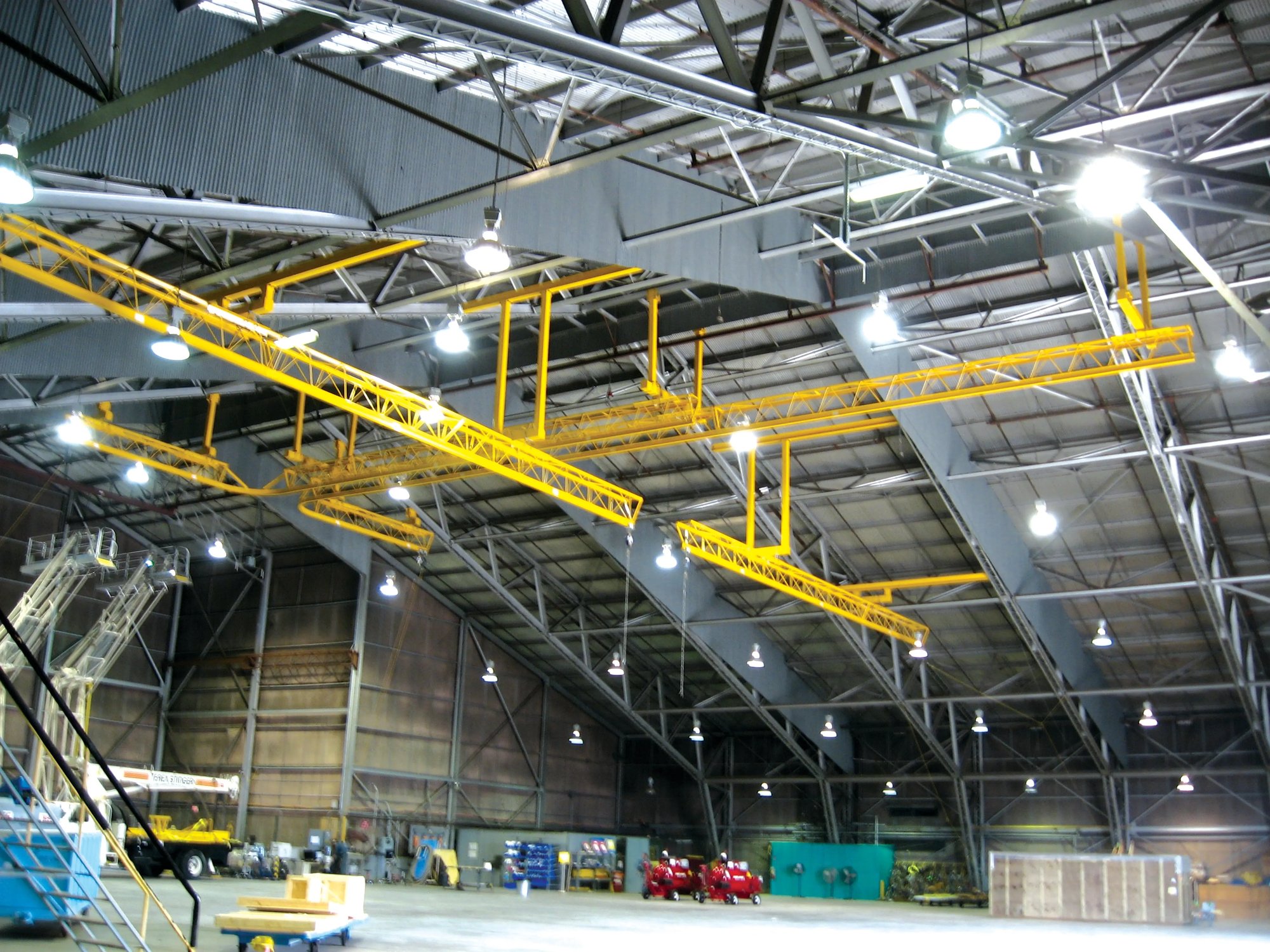 Wide view Triangular Truss Aircraft Hangar