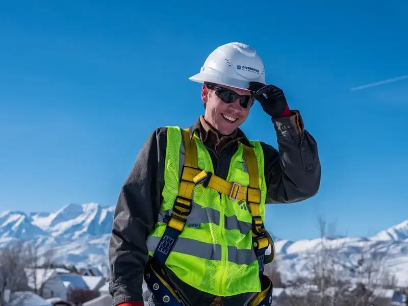 Diversified Worker on Rooftop 