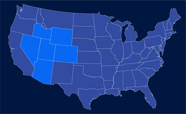 Great Basin Territory: Nevada, Arizona, Southern Idaho, Utah, Wyoming, and Colorado