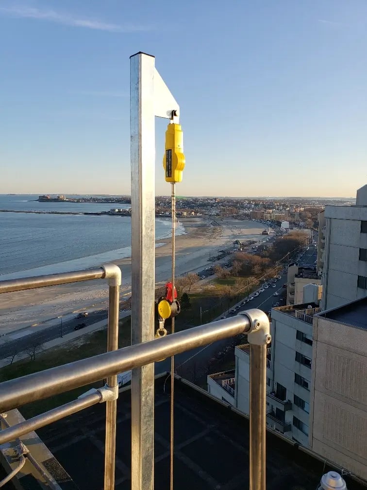 Latchways vertical ladder kit installed