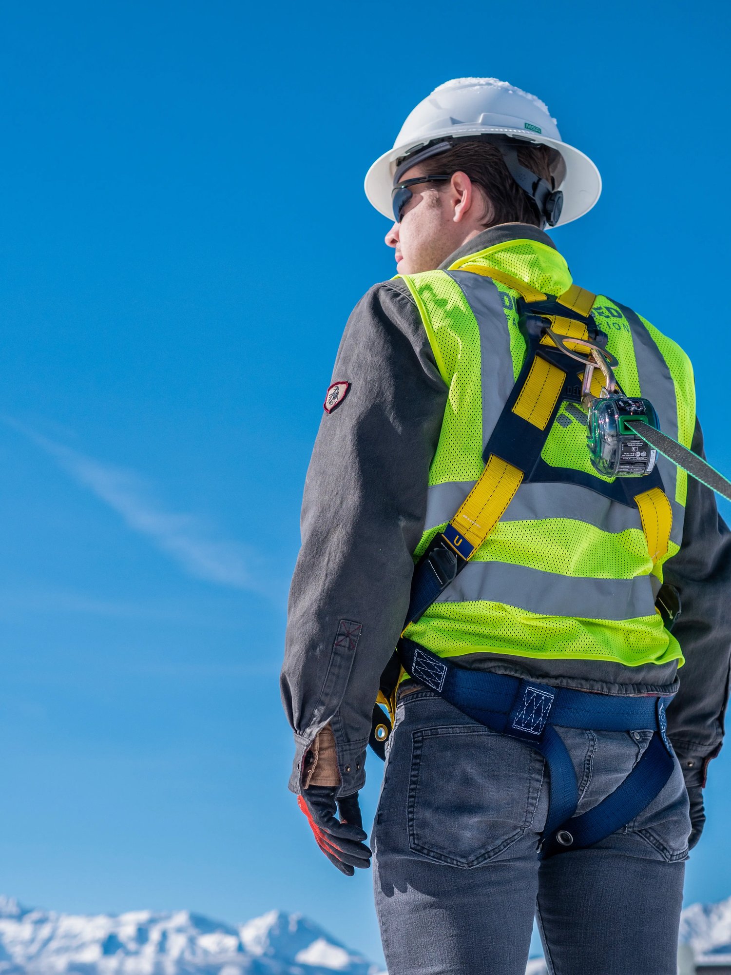 Personal Fall Protective equipment in use