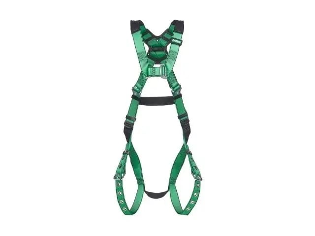 V-FORM Harness, quick-connect chest buckle, back D-ring, tongue-buckle leg straps