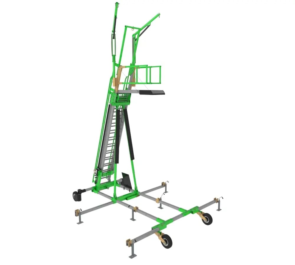 freestanding ladder system with overhead anchors