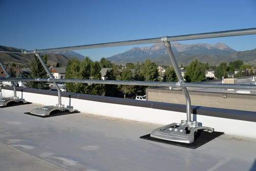 Guardrail on rooftop