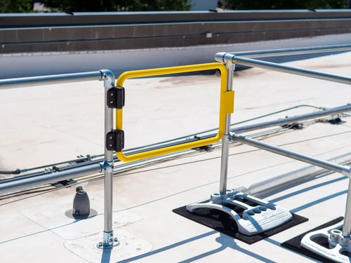 yellow powder coated swing gate