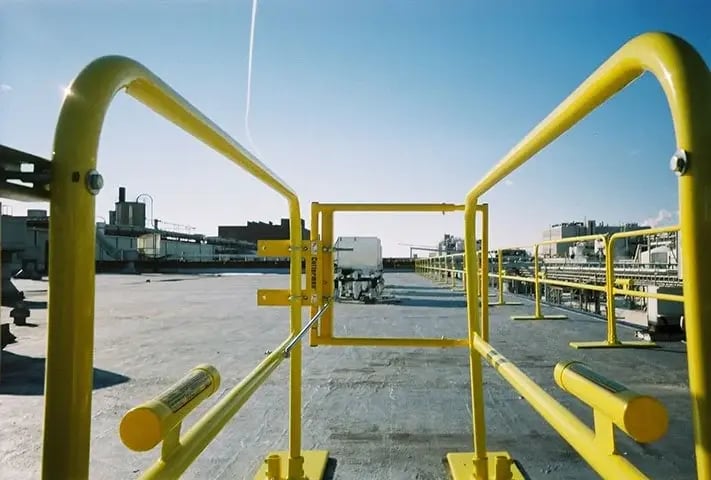 roof hatch and guardrail