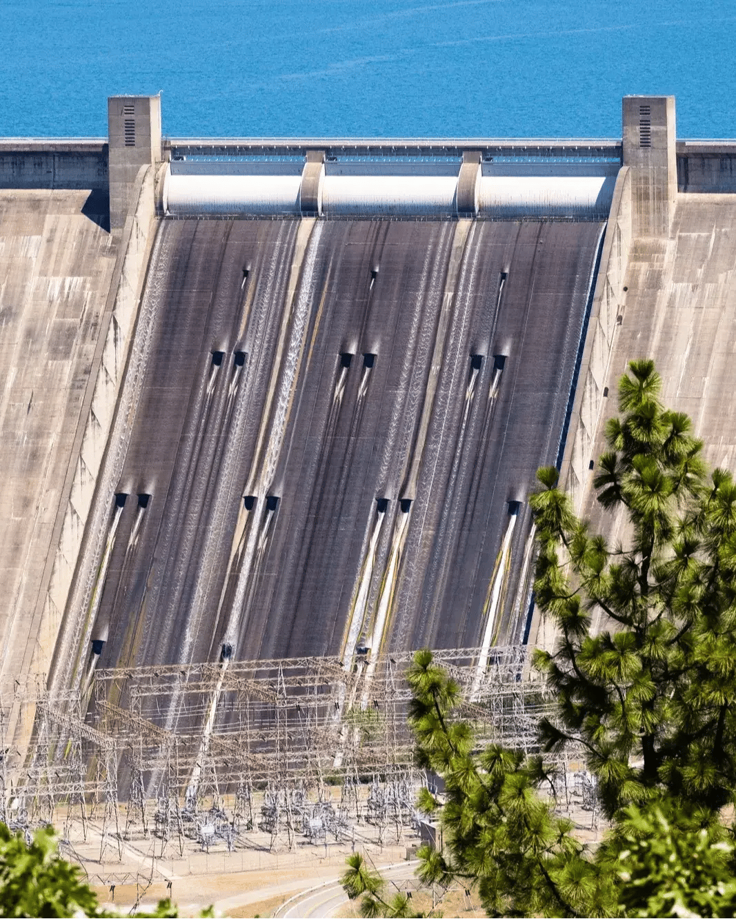 Hydroelectric power generation stock photo