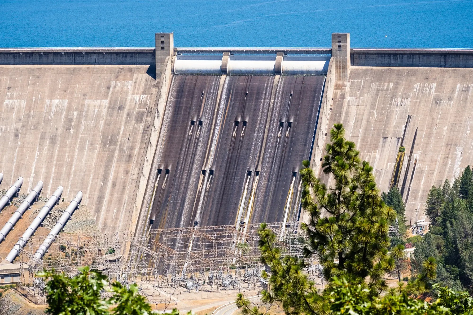 Hydroelectric power generation stock photo