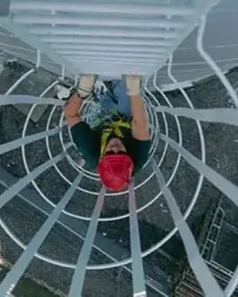 water tower ladder fall protection system