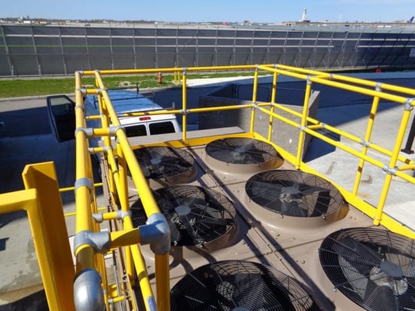 Top view of protected HVAC system