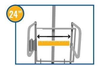 Grab bar extension width of 24 inches or more