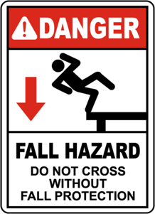fall hazard sign