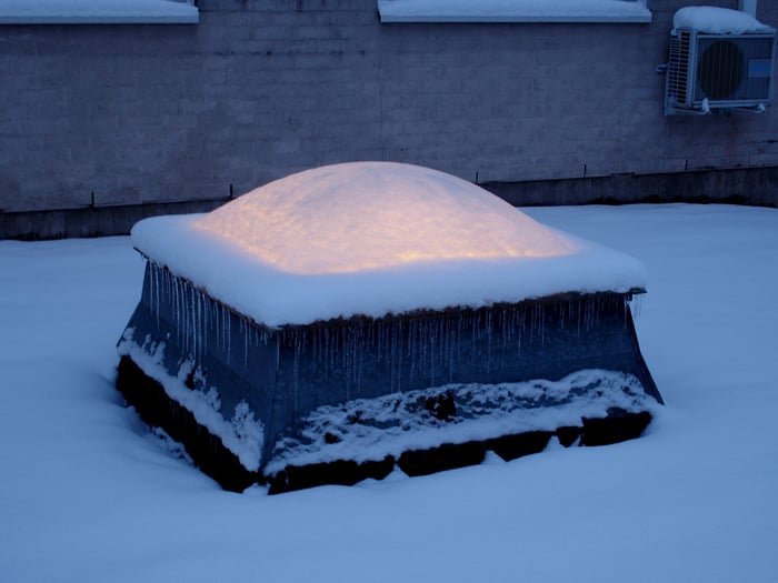 skylight obstructed by snow