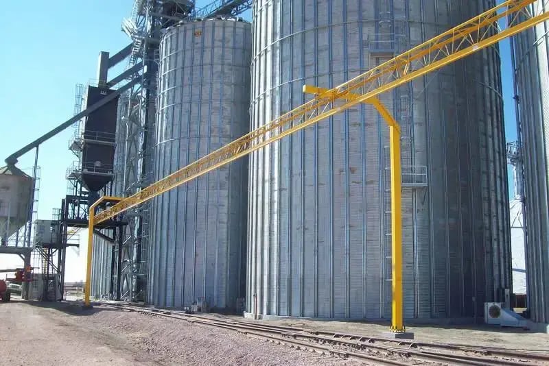 grain elevator with fall arrest system